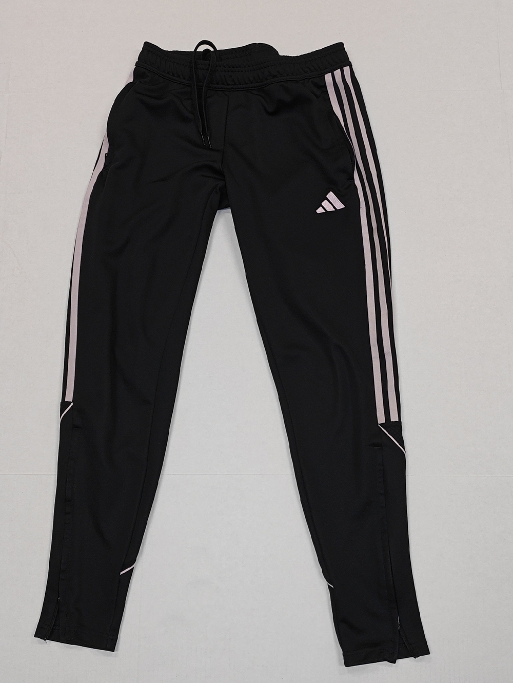 adidas Black Joggers with Light Pink Stripes